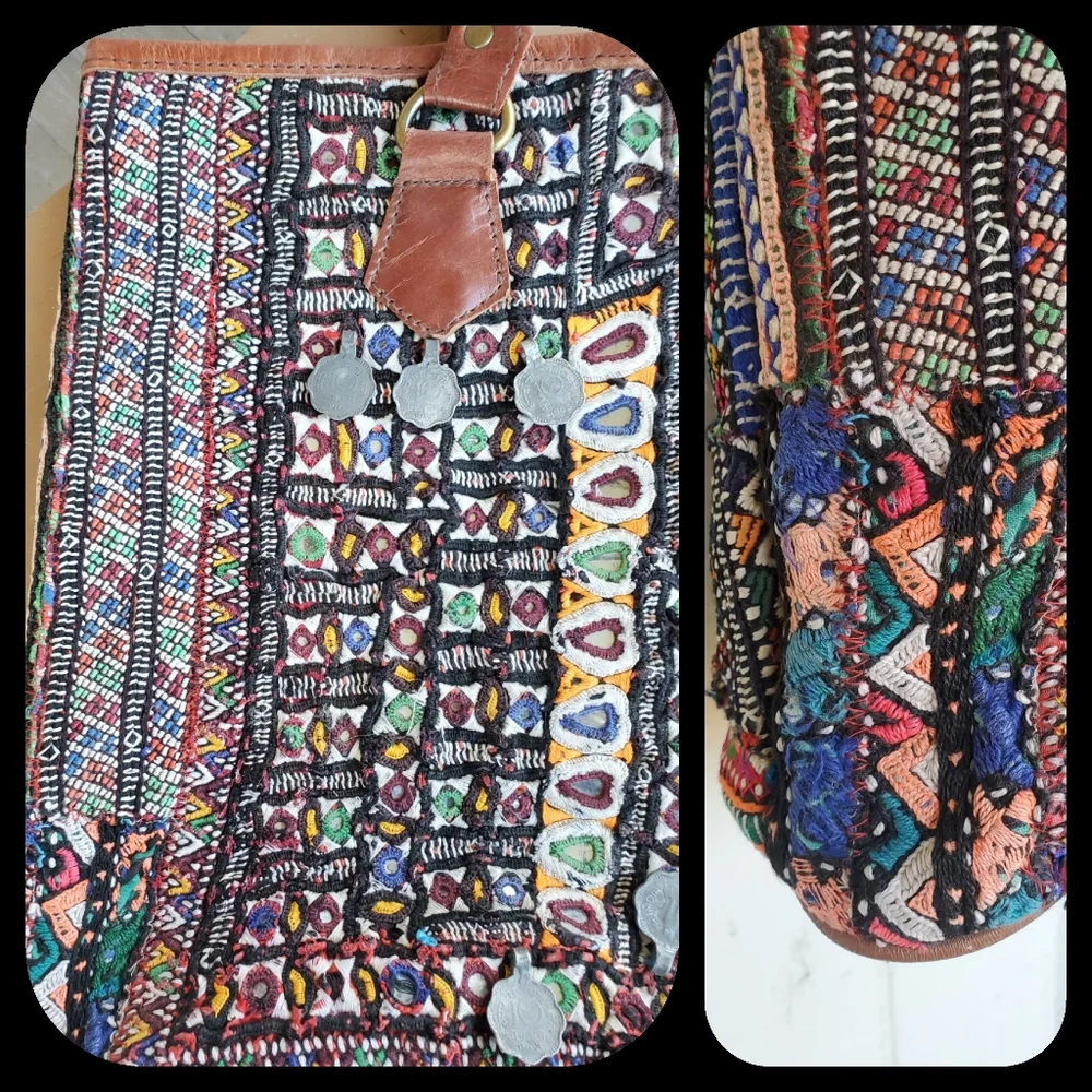 Artisan Banjara zari Boho Embroidered bag Handmade Patchwork Repurposed